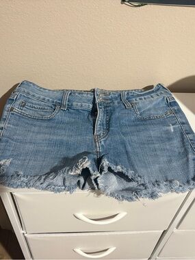 Levi's Light Blue Distressed Denim Cutoff Shorts
